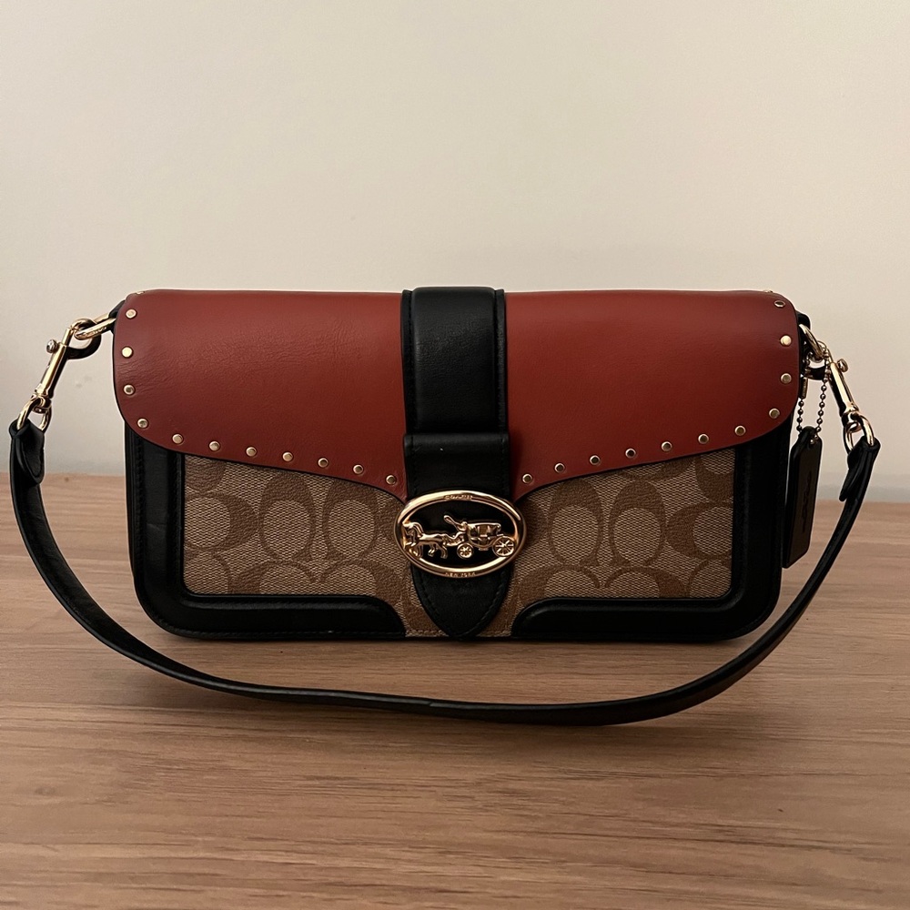 Coach Georgie Shoulder Bag in Colorblock Canvas